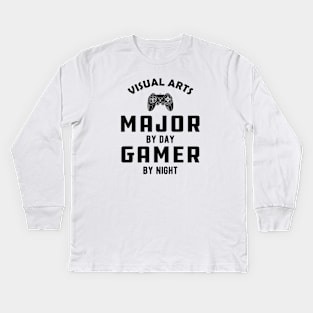 Visual arts major by day gamer by night Kids Long Sleeve T-Shirt